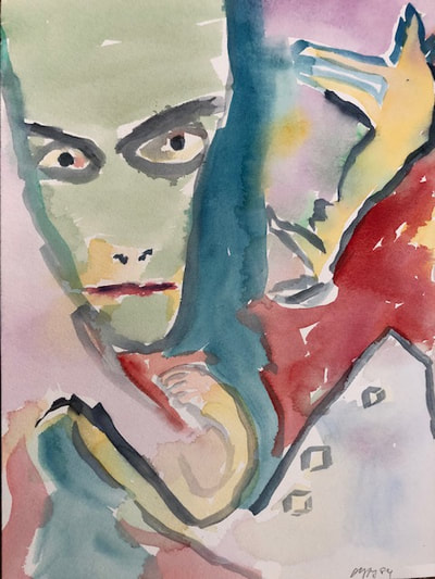 Watercolor on Arches paper, Abstract No. 5, 8"x12", 1980s